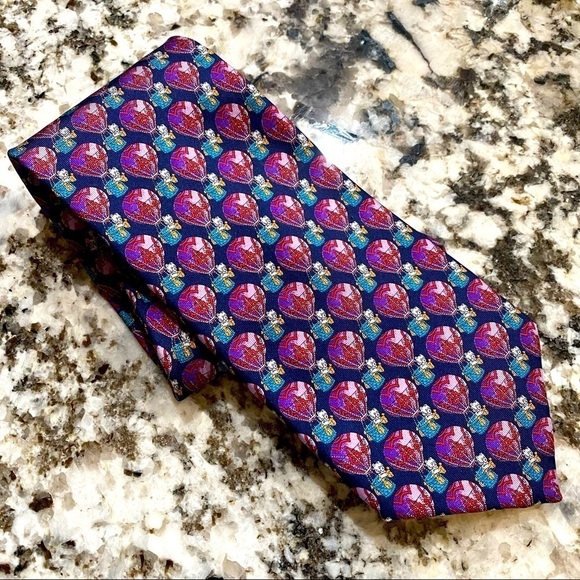 Other - Neck tie novelty Caumont made in Italy 100% silk hot air balloon pigs